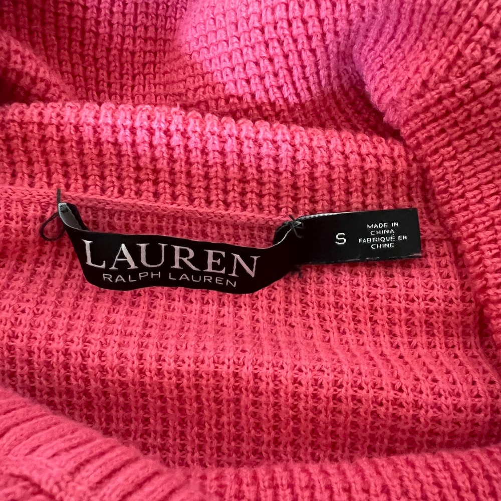 Lauren Ralph Lauren Pink Cowl Neck Knit Sweater Women's Size Small - Picture 5 of 8